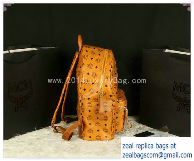 High Quality Replica MCM Stark Backpack Jumbo in Calf Leather 8006 Camel